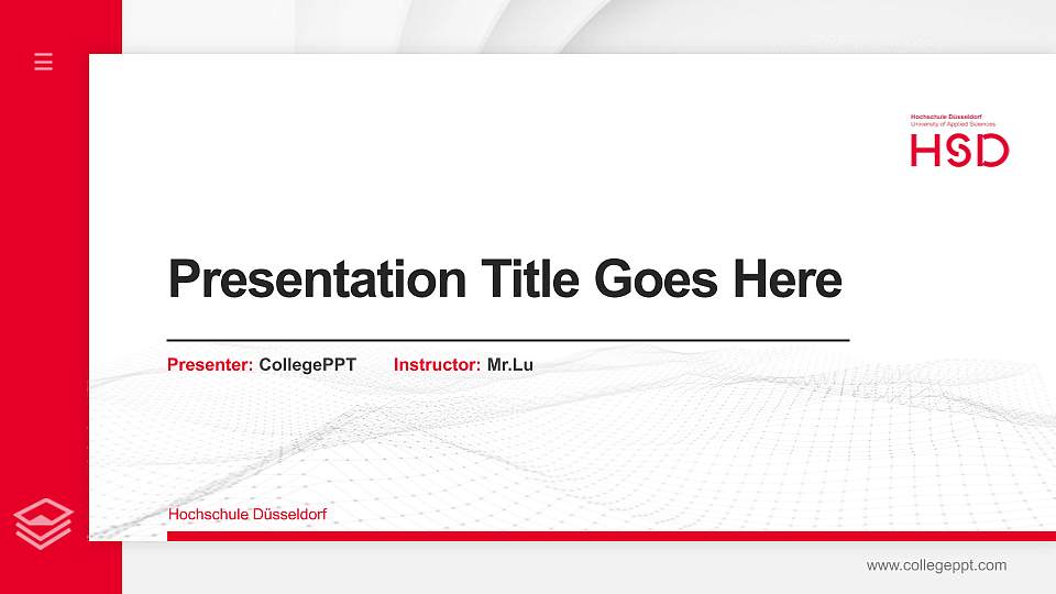 Hochschule Düsseldorf Thesis Proposal/Graduation Defense PPT Template16:9 ratio PPT effect preview image