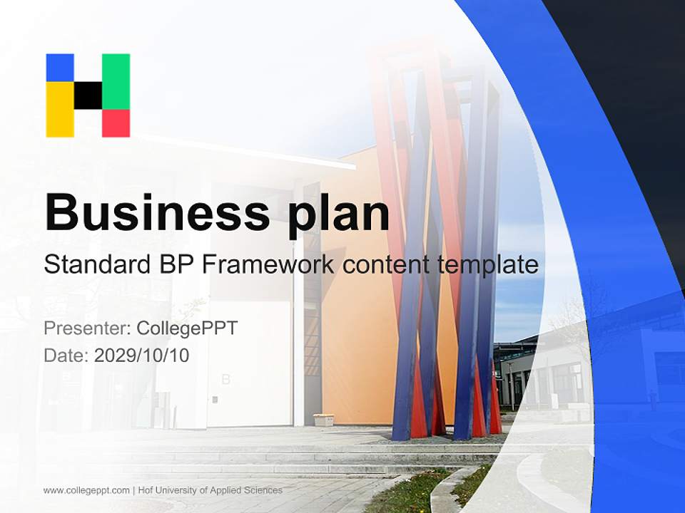 Hof University of Applied Sciences Competition/Entrepreneurship Contest PPT Template4:3 ratio PPT effect preview image9