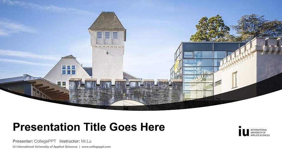 IU International University of Applied Sciences Course/Courseware Creation PPT Template16:9 ratio PPT effect preview image