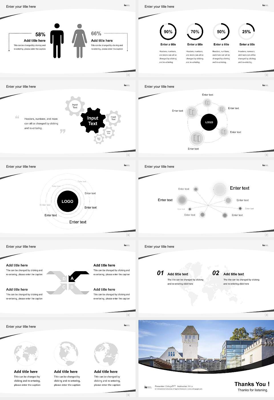 IU International University of Applied Sciences Course/Courseware Creation PPT Template16:9 ratio PPT effect preview image4