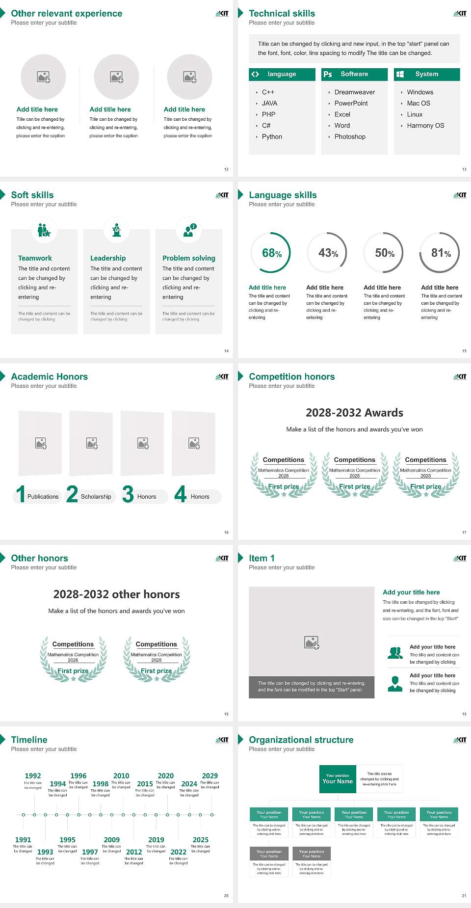 Karlsruhe Institute of Technology (KIT) Resume PPT Template4:3 ratio PPT effect preview image3