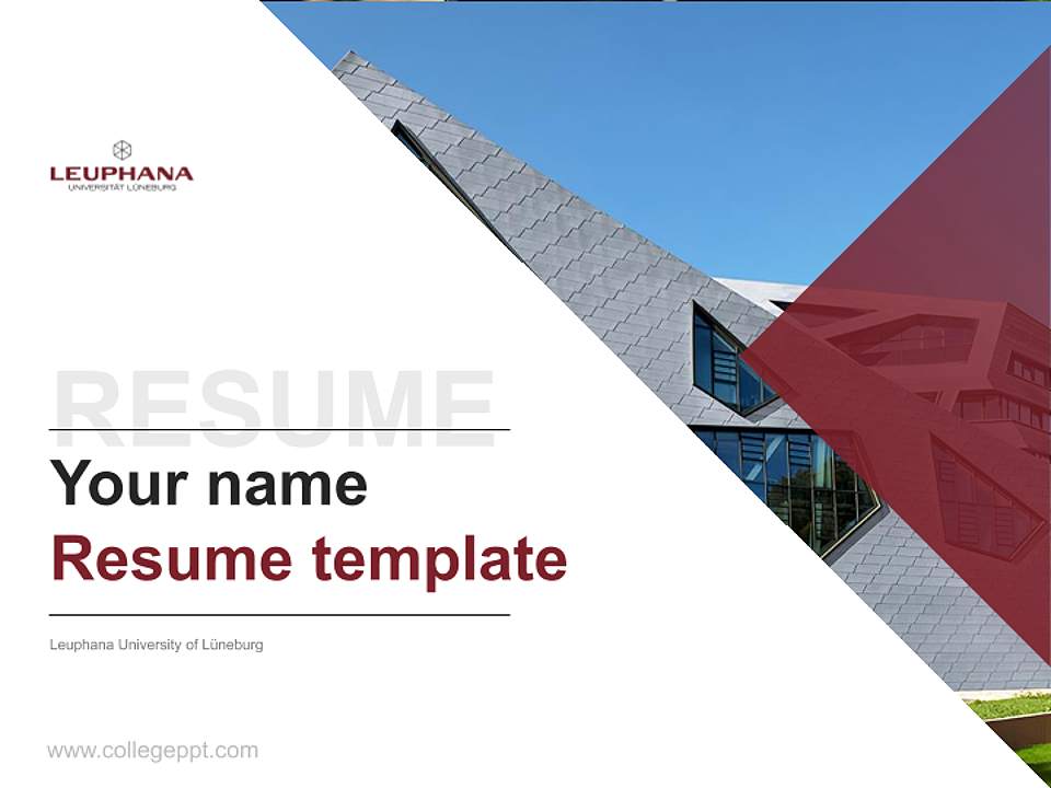 Leuphana University of Lüneburg Resume PPT Template4:3 ratio PPT effect preview image5