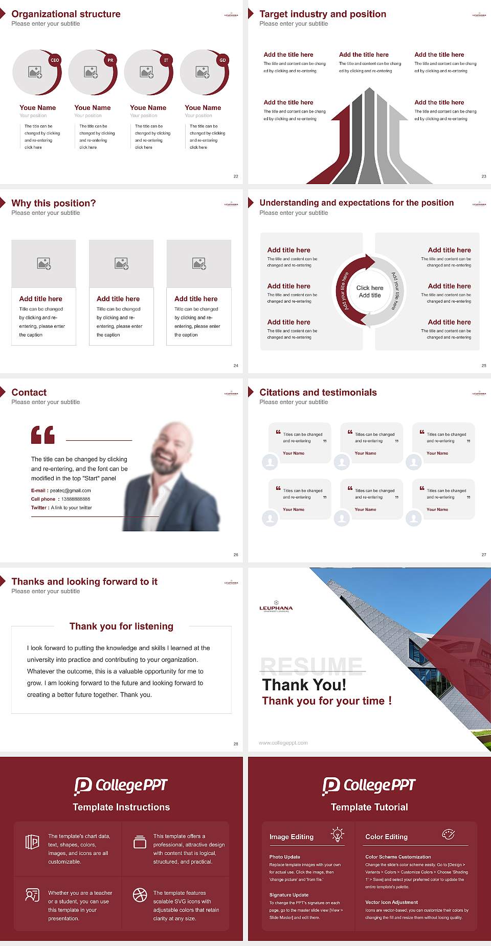 Leuphana University of Lüneburg Resume PPT Template4:3 ratio PPT effect preview image4