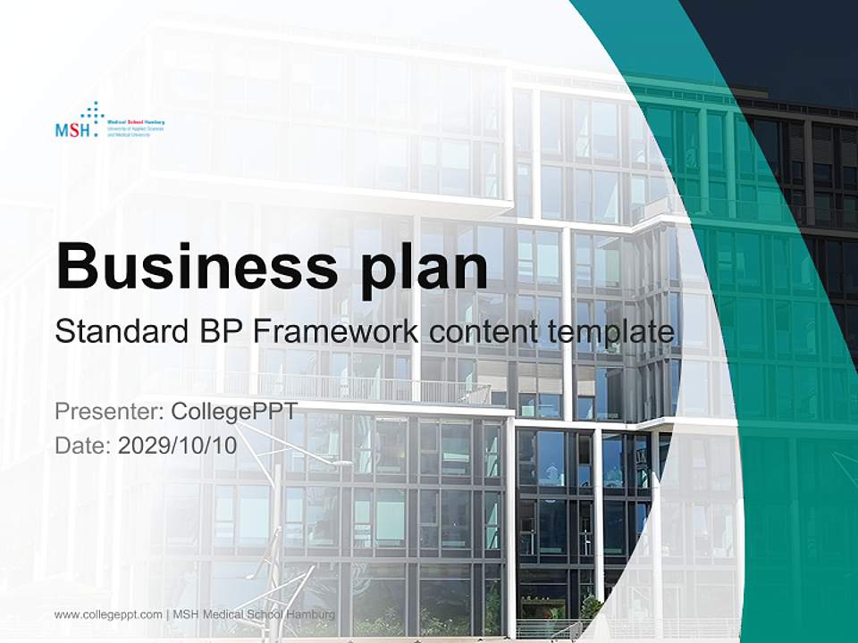 MSH Medical School Hamburg Competition/Entrepreneurship Contest PPT Template4:3 ratio PPT effect preview image9