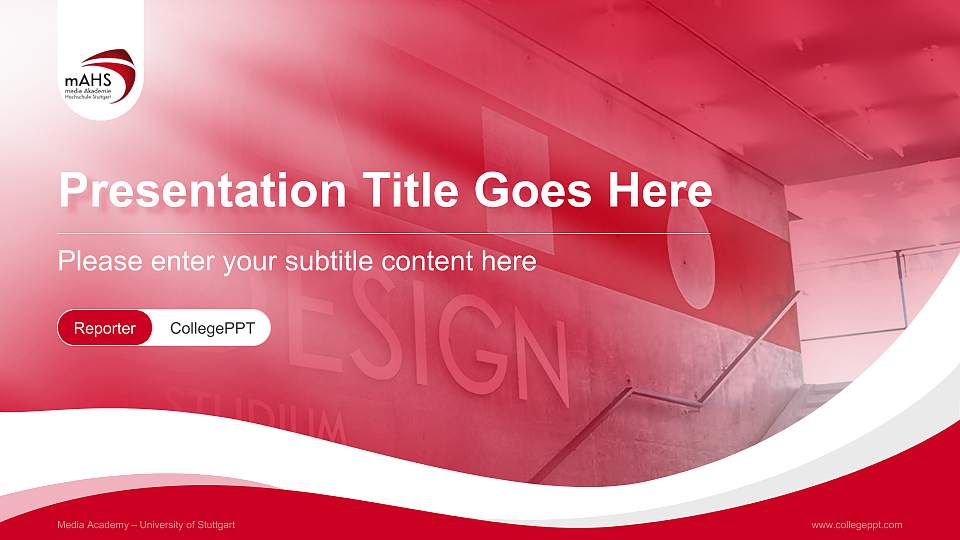 Media Academy – University of Stuttgart Lecture Sharing and Networking Event PPT Template16:9 ratio PPT effect preview image