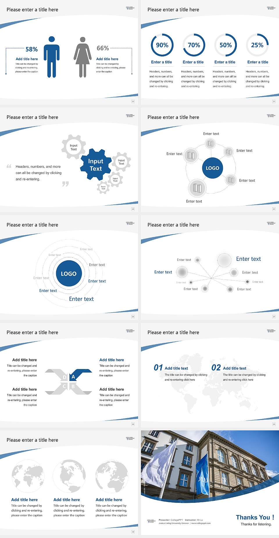 Justus Liebig University Giessen Course/Courseware Creation PPT Template4:3 ratio PPT effect preview image4
