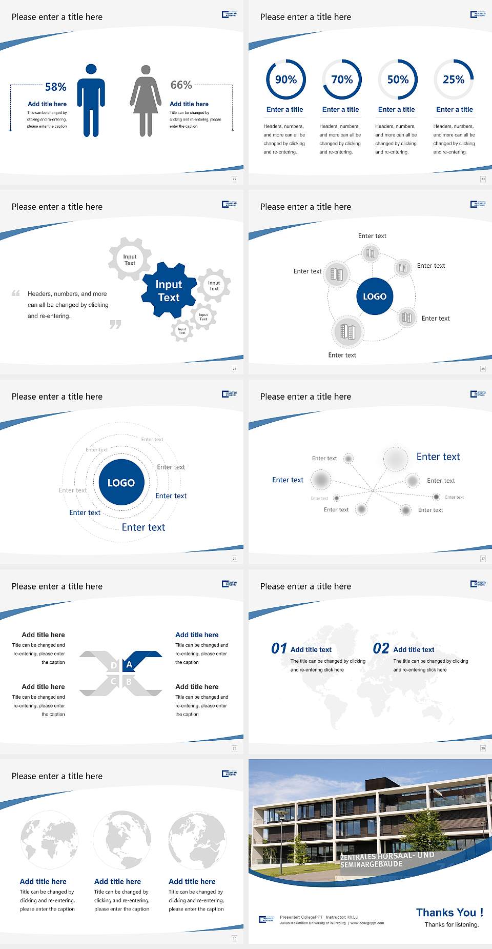 Julius Maximilian University of Würzburg Course/Courseware Creation PPT Template4:3 ratio PPT effect preview image4