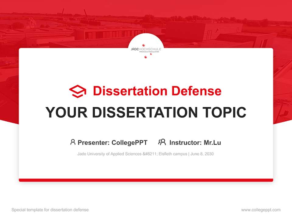 Jade University of Applied Sciences – Elsfleth campus Graduation Thesis Defense PPT Template4:3 ratio PPT effect preview image7