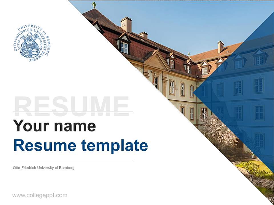 Otto-Friedrich University of Bamberg Resume PPT Template4:3 ratio PPT effect preview image5