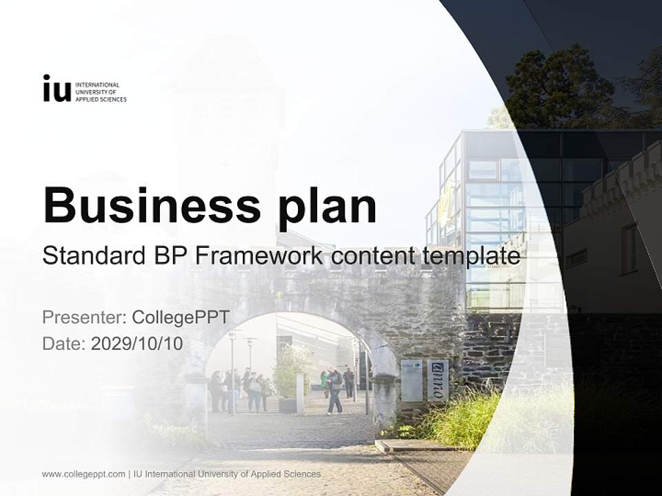 IU International University of Applied Sciences Competition/Entrepreneurship Contest PPT Template4:3 ratio PPT effect preview image9