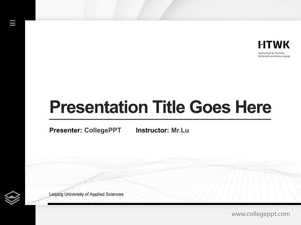 Leipzig University of Applied Sciences Thesis Proposal/Graduation Defense PPT Template4:3 ratio PPT effect preview image5