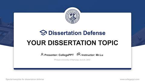 Philipps University of Marburg Graduation Thesis Defense PPT Template