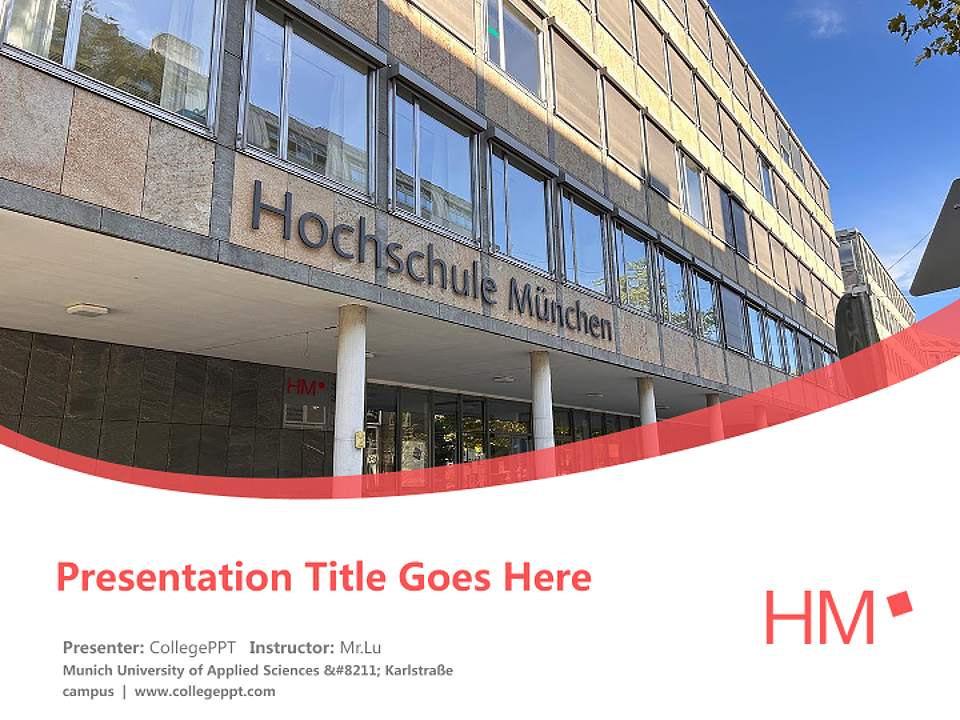 Munich University of Applied Sciences – Karlstraße campus Course/Courseware Creation PPT Template4:3 ratio PPT effect preview image5