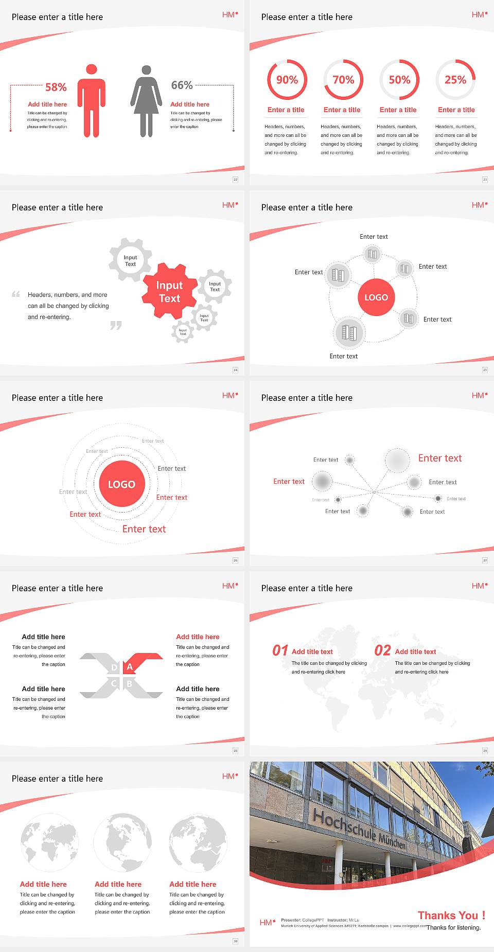 Munich University of Applied Sciences – Karlstraße campus Course/Courseware Creation PPT Template4:3 ratio PPT effect preview image4