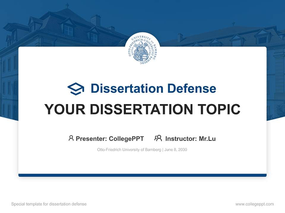 Otto-Friedrich University of Bamberg Graduation Thesis Defense PPT Template4:3 ratio PPT effect preview image7