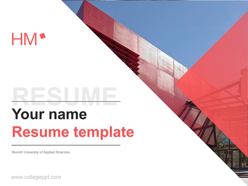 Munich University of Applied Sciences Resume PPT Template4:3 ratio PPT effect preview image5