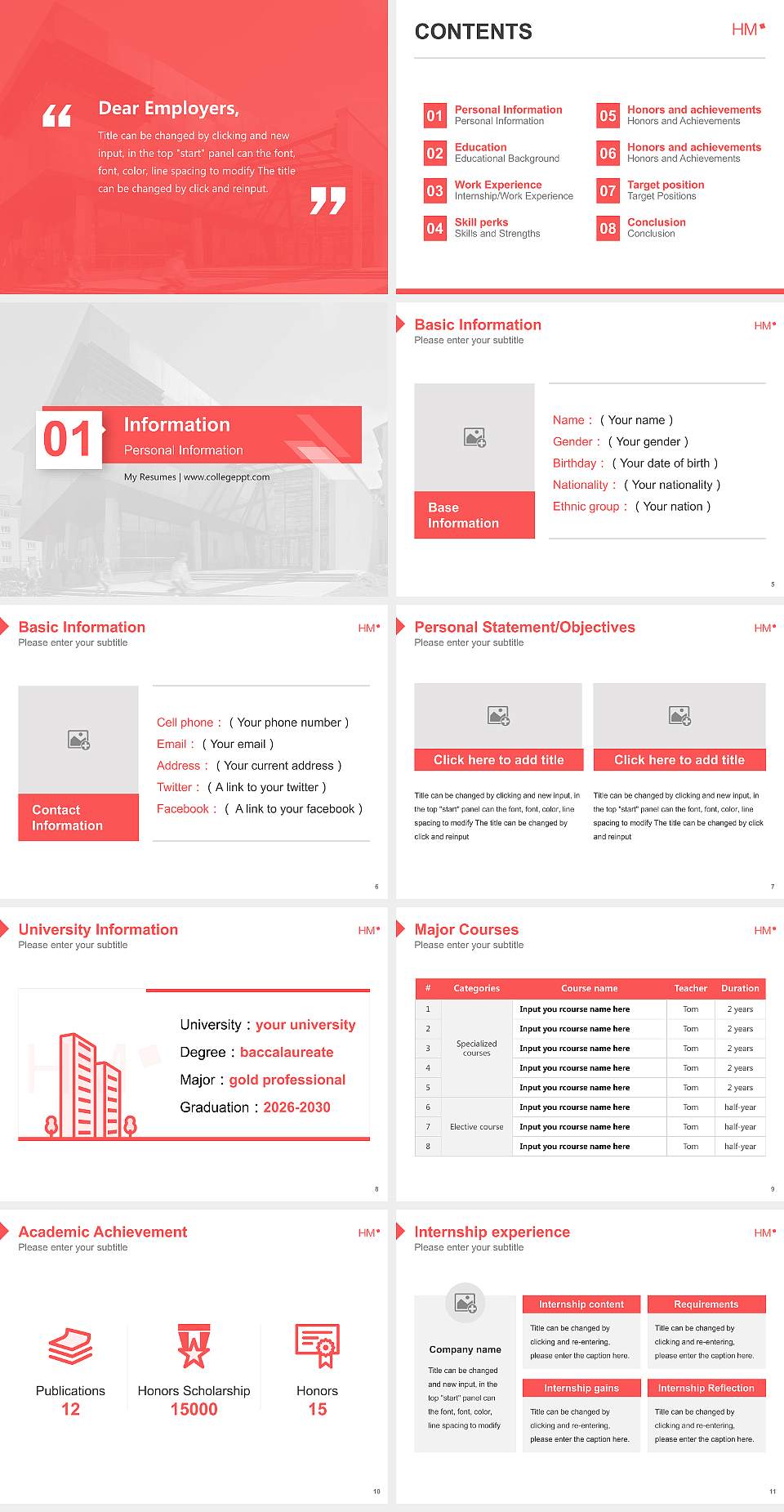 Munich University of Applied Sciences Resume PPT Template4:3 ratio PPT effect preview image2
