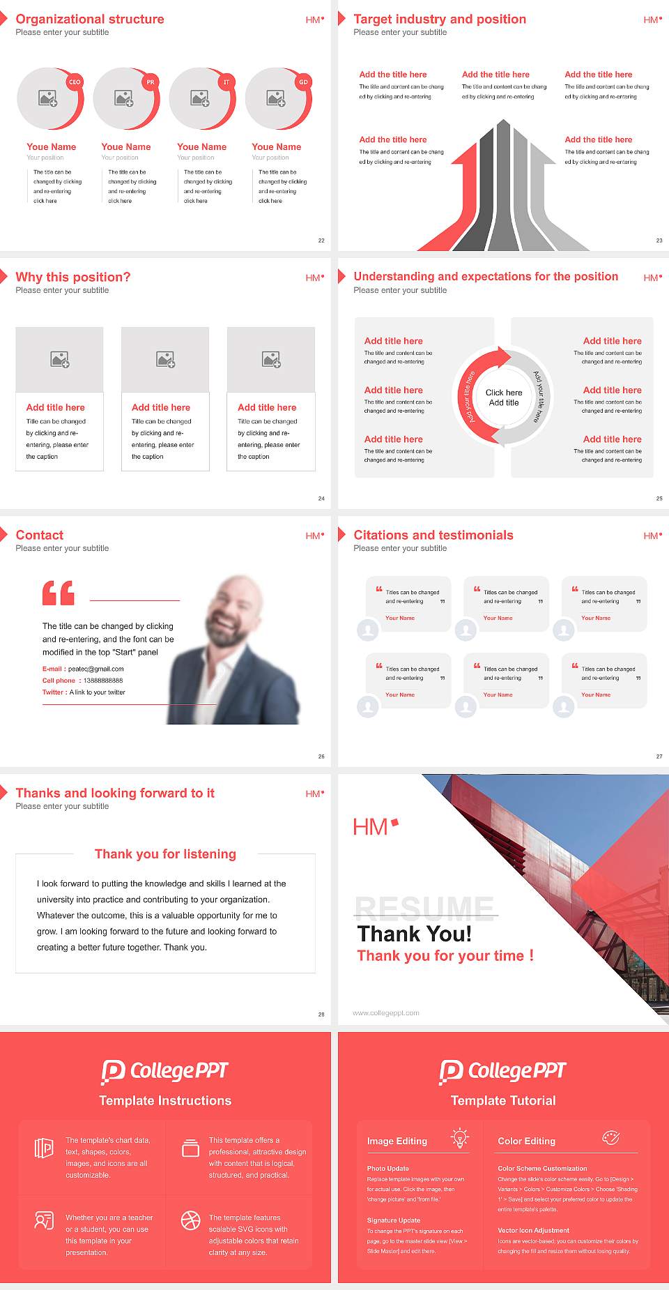 Munich University of Applied Sciences Resume PPT Template4:3 ratio PPT effect preview image4