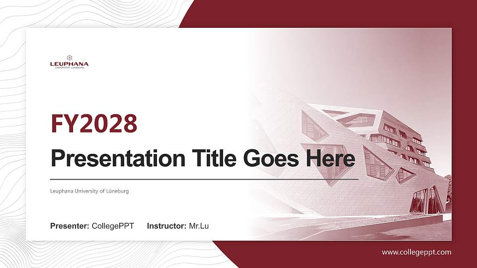 Leuphana University of Lüneburg Academic Presentation/Research Findings Report PPT Template16:9 ratio PPT effect preview image