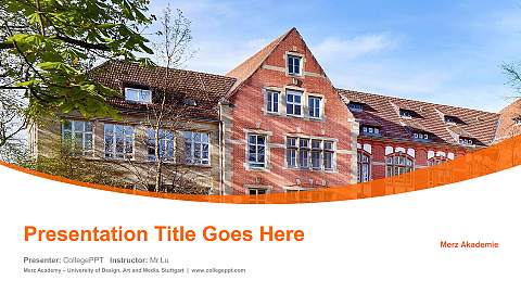 Merz Academy – University of Design, Art and Media, Stuttgart Course/Courseware Creation PPT Template