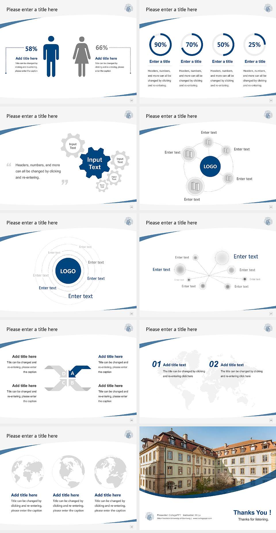 Otto-Friedrich University of Bamberg Course/Courseware Creation PPT Template4:3 ratio PPT effect preview image4