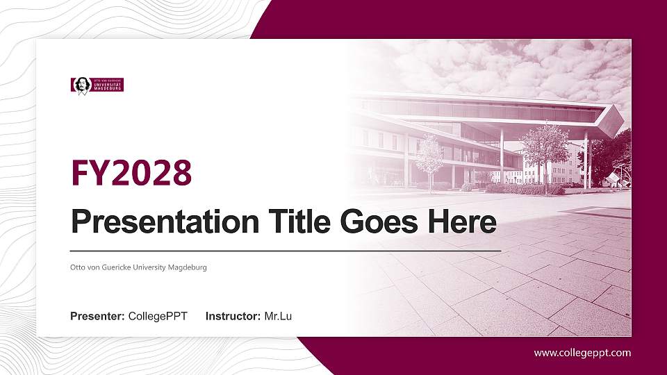 Otto von Guericke University Magdeburg Academic Presentation/Research Findings Report PPT Template16:9 ratio PPT effect preview image