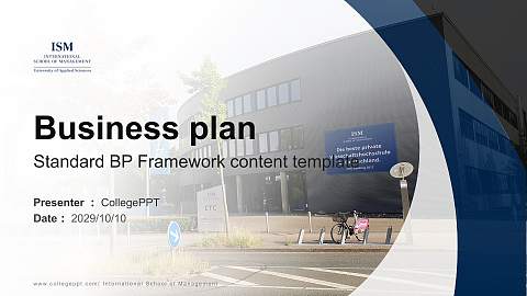 International School of Management Competition/Entrepreneurship Contest PPT Template