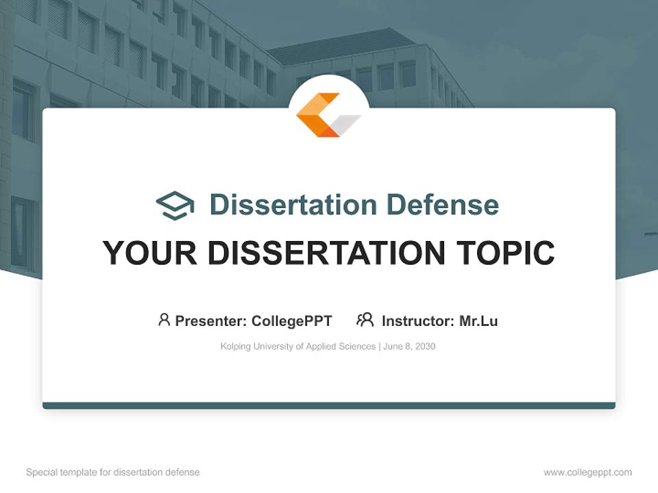Kolping University of Applied Sciences Graduation Thesis Defense PPT Template4:3 ratio PPT effect preview image7