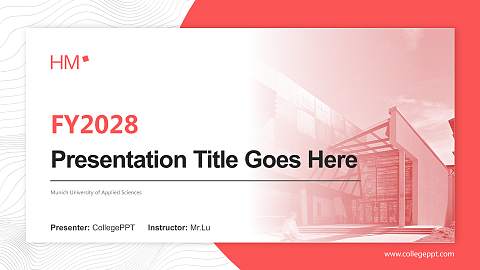 Munich University of Applied Sciences Academic Presentation/Research Findings Report PPT Template