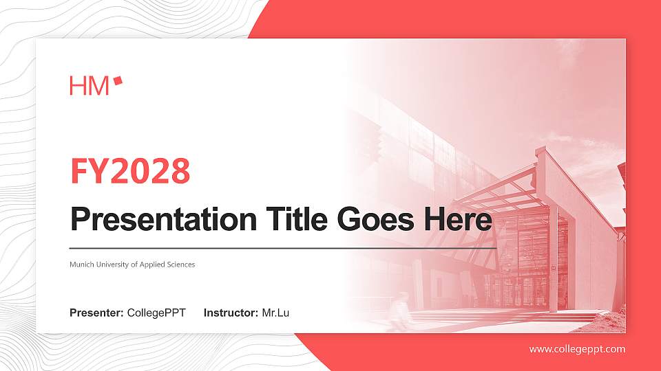 Munich University of Applied Sciences Academic Presentation/Research Findings Report PPT Template16:9 ratio PPT effect preview image