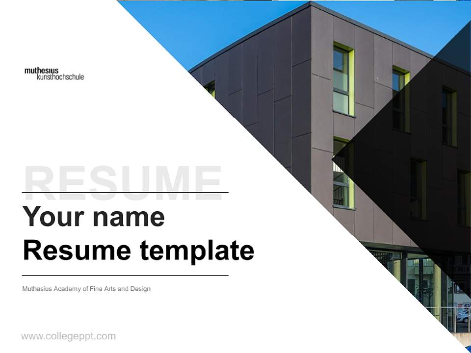 Muthesius Academy of Fine Arts and Design Resume PPT Template4:3 ratio PPT effect preview image5