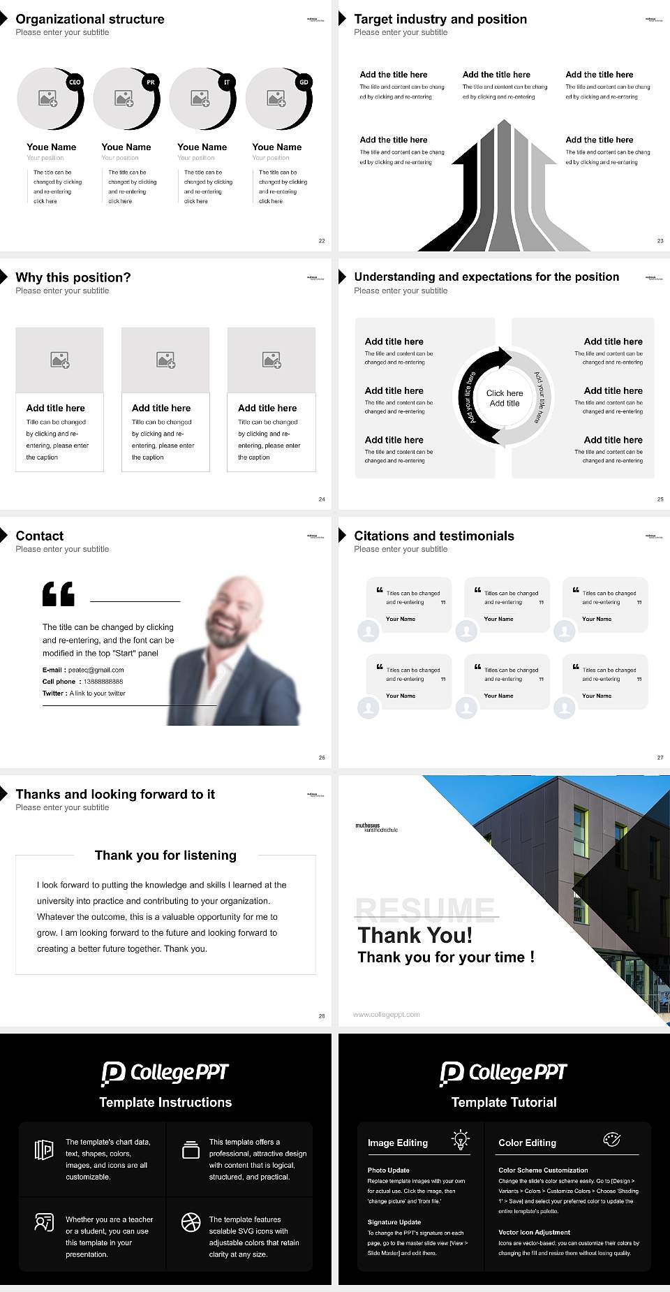 Muthesius Academy of Fine Arts and Design Resume PPT Template4:3 ratio PPT effect preview image4