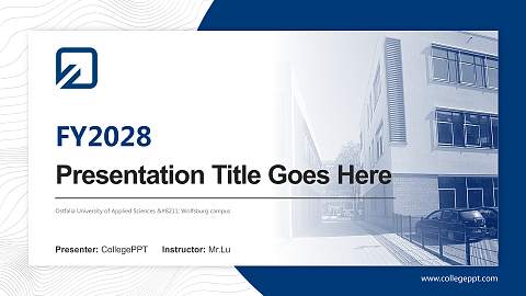 Ostfalia University of Applied Sciences – Wolfsburg campus Academic Presentation/Research Findings Report PPT Template