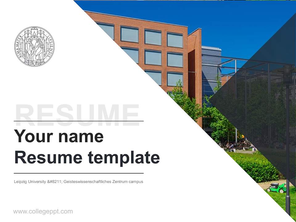 Leipzig University – Geisteswissenschaftliches Zentrum campus Resume PPT Template4:3 ratio PPT effect preview image5