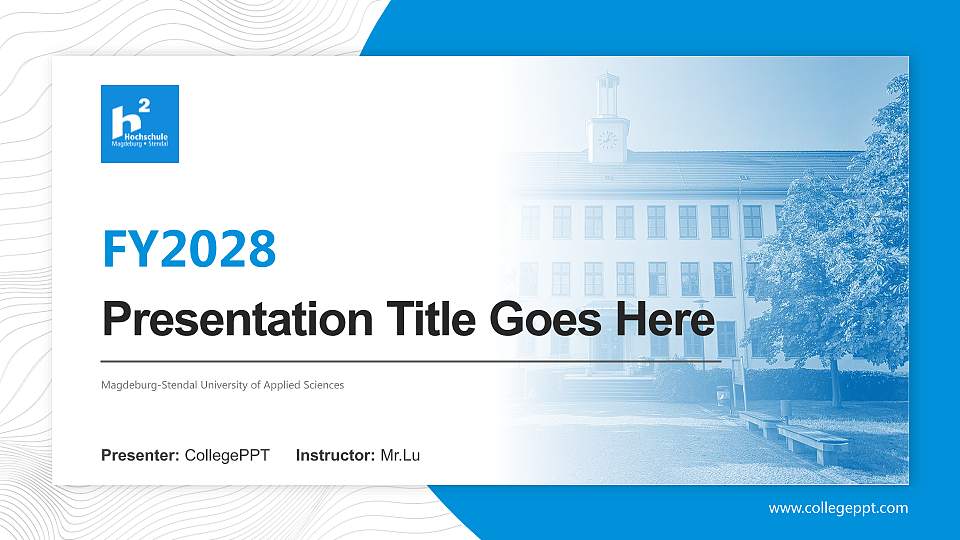 Magdeburg-Stendal University of Applied Sciences Academic Presentation/Research Findings Report PPT Template16:9 ratio PPT effect preview image