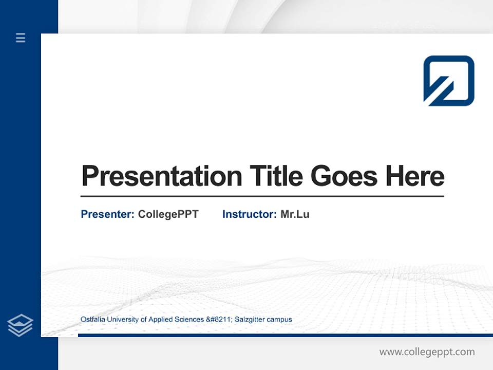 Ostfalia University of Applied Sciences – Salzgitter campus Thesis Proposal/Graduation Defense PPT Template4:3 ratio PPT effect preview image5