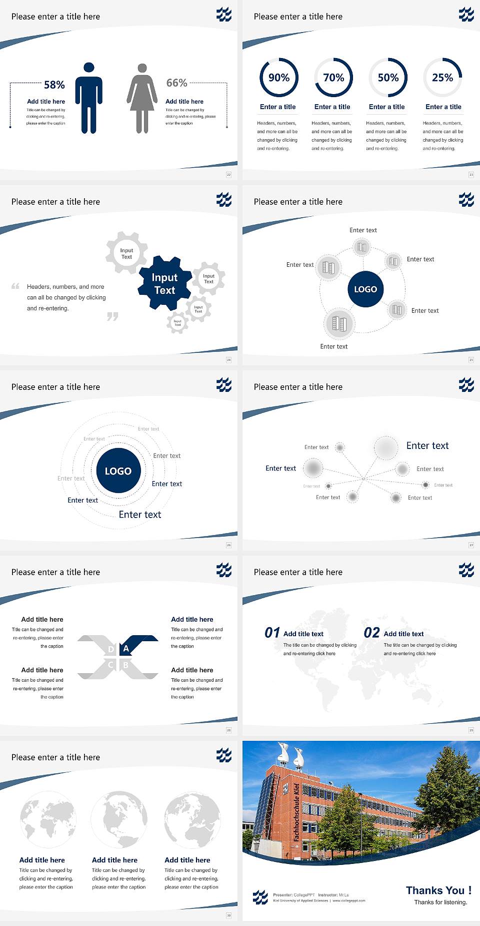 Kiel University of Applied Sciences Course/Courseware Creation PPT Template4:3 ratio PPT effect preview image4