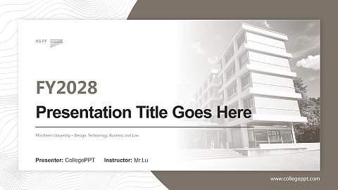 Pforzheim University – Design, Technology, Business and Law Academic Presentation/Research Findings Report PPT Template