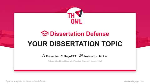 Ostwestfalen-Lippe University of Applied Sciences Graduation Thesis Defense PPT Template