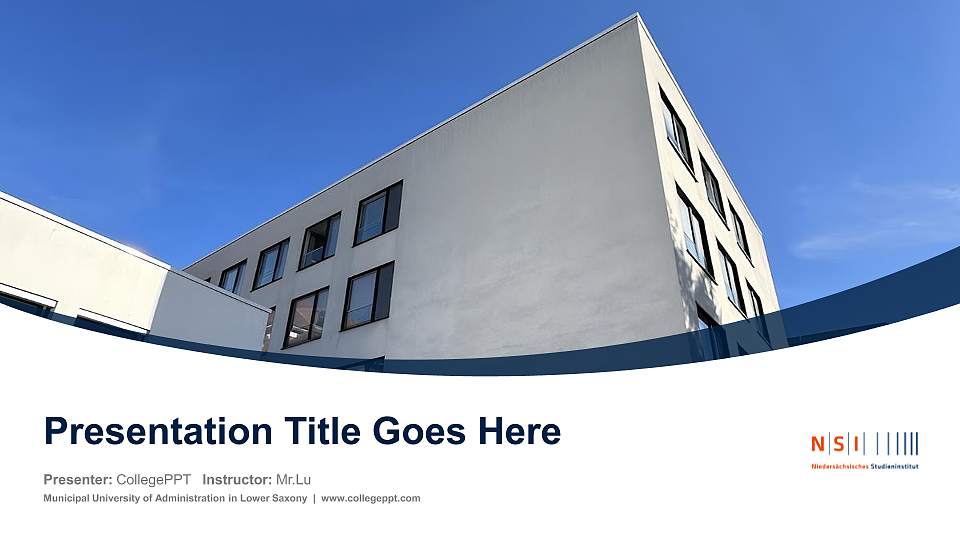 Municipal University of Administration in Lower Saxony Course/Courseware Creation PPT Template16:9 ratio PPT effect preview image