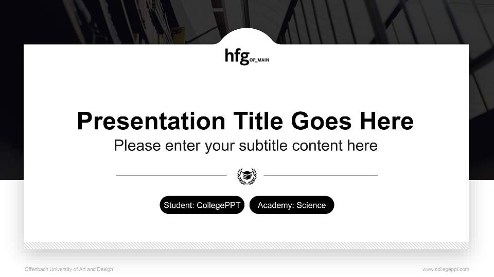 Offenbach University of Art and Design National Scholarship Defense PPT Template16:9 ratio PPT effect preview image