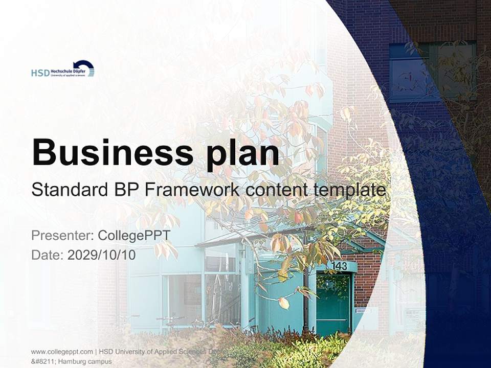 HSD University of Applied Sciences Döpfer – Hamburg campus Competition/Entrepreneurship Contest PPT Template4:3 ratio PPT effect preview image9