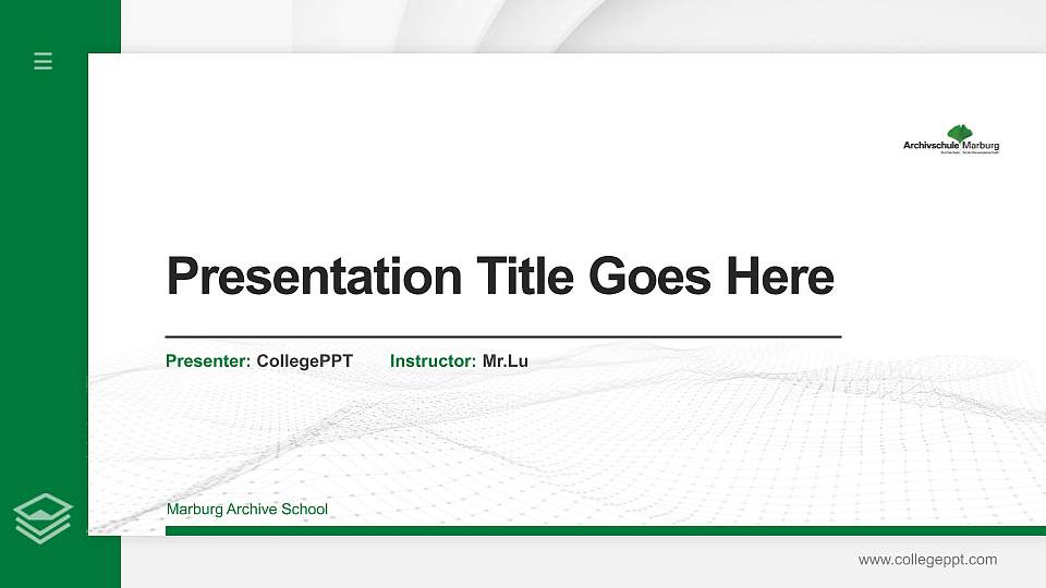 Marburg Archive School Thesis Proposal/Graduation Defense PPT Template16:9 ratio PPT effect preview image1