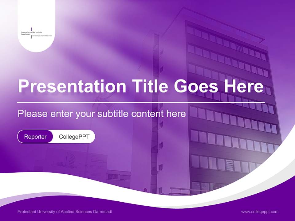 Protestant University of Applied Sciences Darmstadt Lecture Sharing and Networking Event PPT Template4:3 ratio PPT effect preview image4