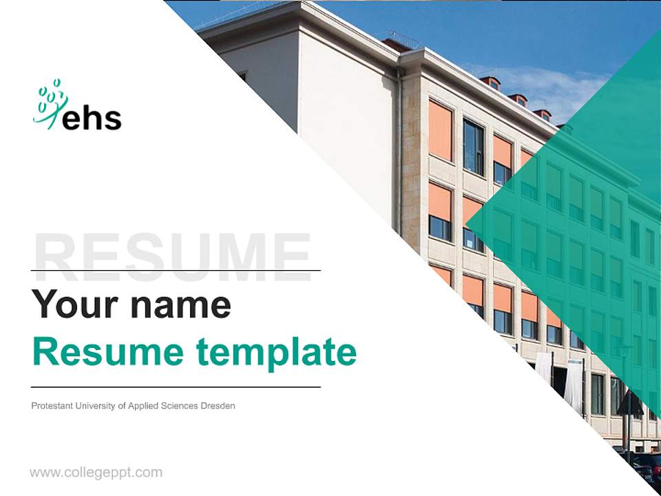 Protestant University of Applied Sciences Dresden Resume PPT Template4:3 ratio PPT effect preview image5