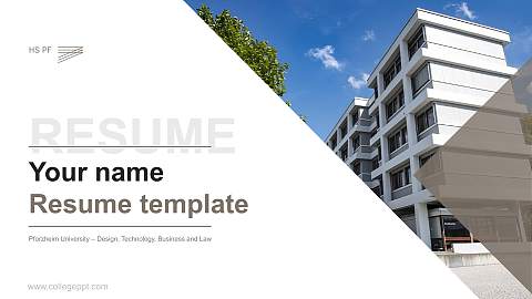Pforzheim University – Design, Technology, Business and Law Resume PPT Template