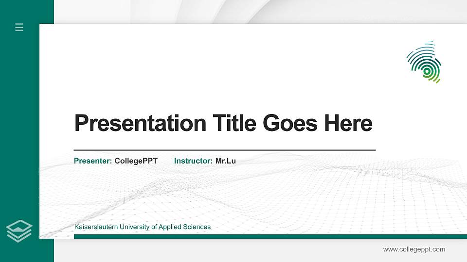 Kaiserslautern University of Applied Sciences Thesis Proposal/Graduation Defense PPT Template16:9 ratio PPT effect preview image1
