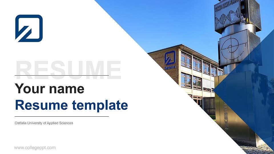 Ostfalia University of Applied Sciences Resume PPT Template16:9 ratio PPT effect preview image