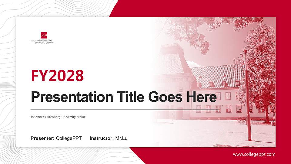 Johannes Gutenberg University Mainz Academic Presentation/Research Findings Report PPT Template16:9 ratio PPT effect preview image