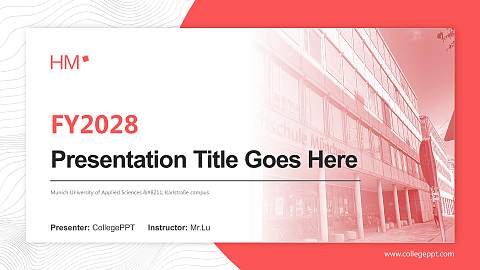 Munich University of Applied Sciences – Karlstraße campus Academic Presentation/Research Findings Report PPT Template